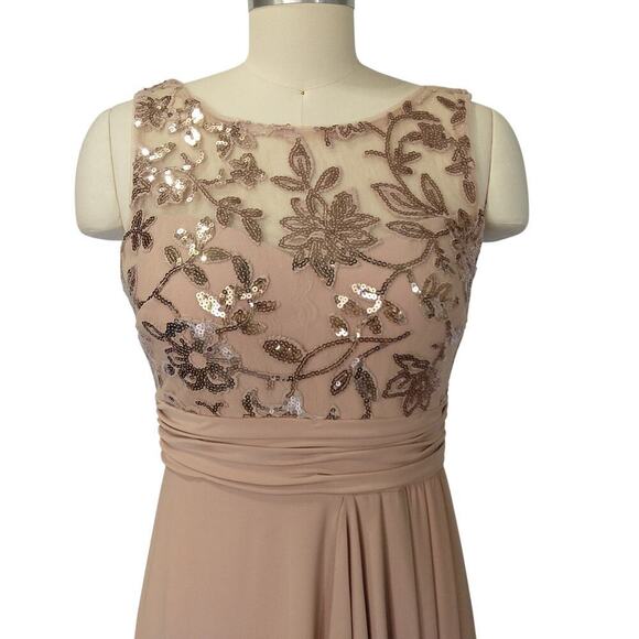 Vintage 90s Y2K Prom Dress Maxi Gown Size 4P Pink Mauve Sequin Formal Dance - Picture 3 of 10